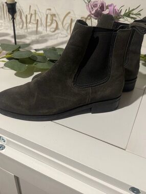 Thursday Boot Company Olive Suede Chelsea Booties